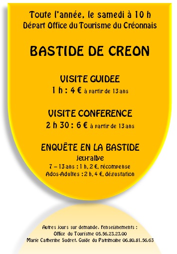 Bastide Créon Visites Guidées Sudret Entre2Mers.fr /