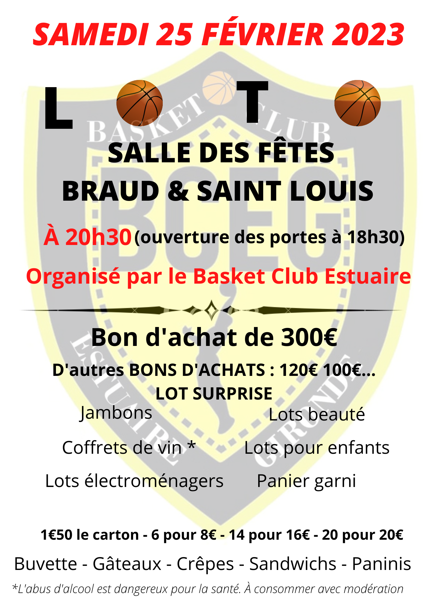 loto basket club estuaire Braud et saint louis 
