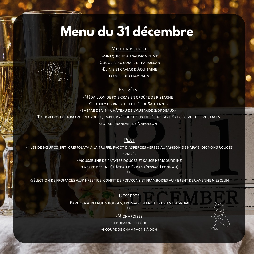 31 déecmbre menu casino lo