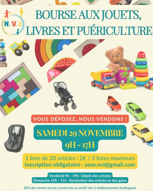 Bourse aux jouets, livres et puériculture de l&rsquo;association Nous, Vous, Ils