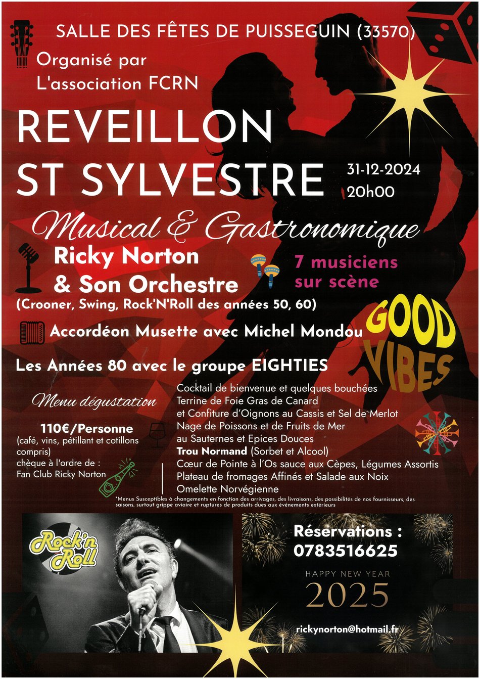 Réveillon musical et gastronomique pour la Saint Sylvestre 