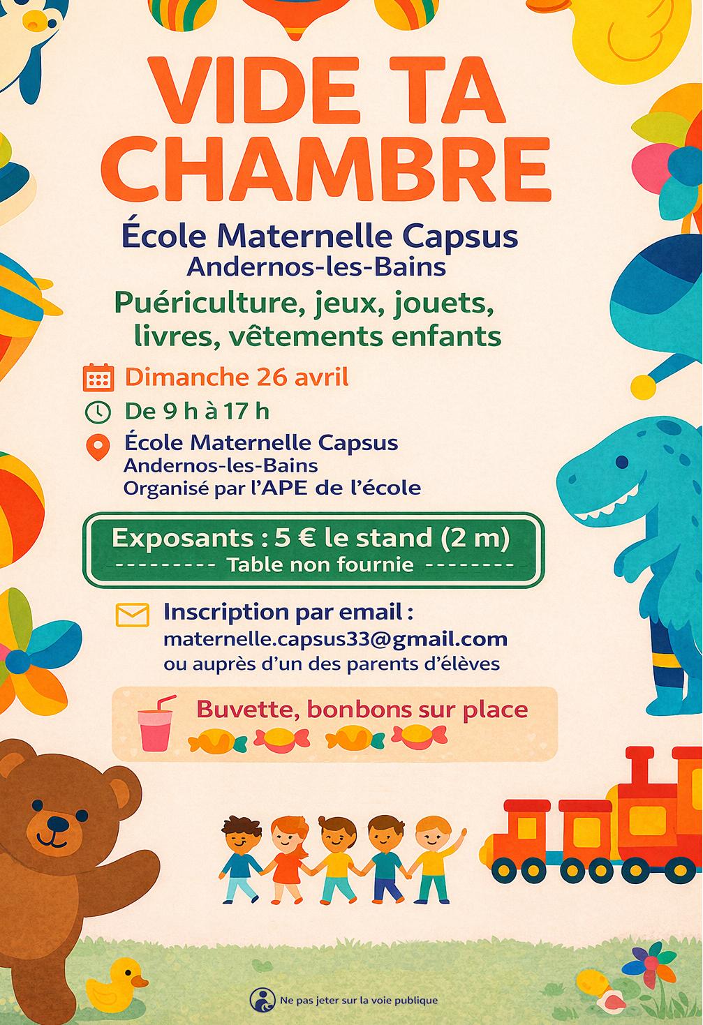 Vide-ta-chambre – école maternelle Capsus