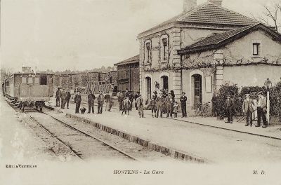 Hostens - La Gare - Vers 1920 web