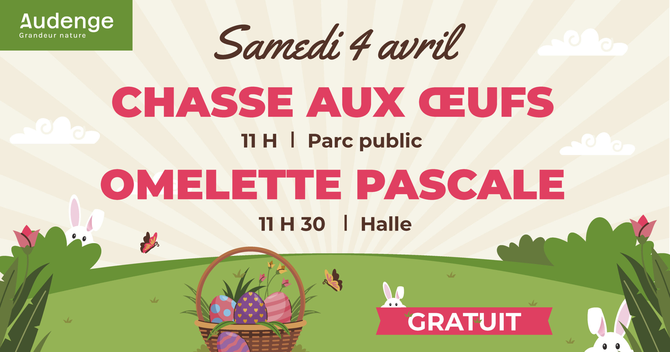 Chasse aux oeufs et omelette pascale