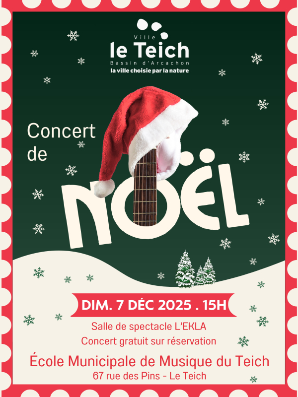 Concert de Noël de l&rsquo;Ecole Municipale de Musique du Teich.