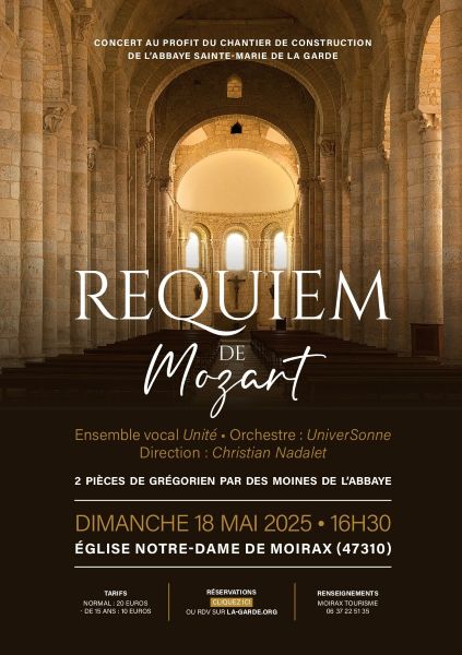 Requiem de Mozart au profit de l'Abbaye Sainte-Marie de la Garde