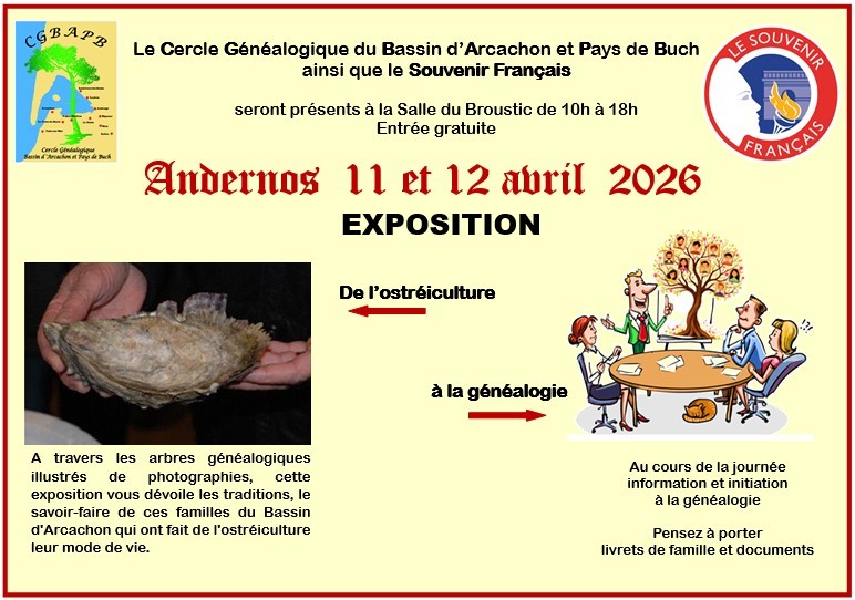 Exposition « de l&rsquo;ostréiculture à la généalogie »